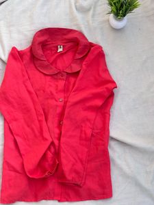 Retro Red Peter Pan Collar Blouse shirt