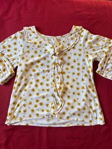 Floral Print Ruffle Top