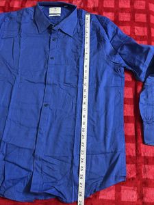 Blue Slim Fit Long Sleeve Button-Down Shirt
