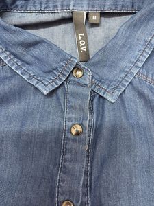 Denim Button-Up Top