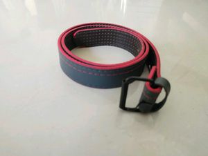 Red &amp; Black Belt with leather and length is 89 CM