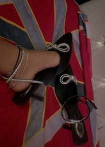 Glitter Black Heels 👠