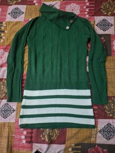 Green Knit Sweater Dress