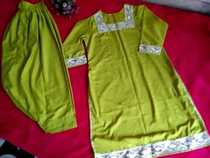 Farsi Salwar Green Kurti  Set