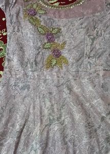 Embroidery work gown padd added