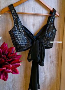 Padded Knot Style Full Sequence Work Blouse