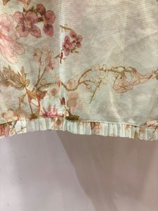 Beautiful Floral Ruffle Trim Mesh Top