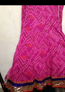 Pink Bandhani Print Anarkali 💗