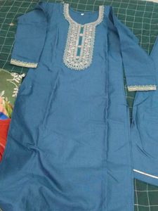 Elegant Teal Kurta Set ,XS Size