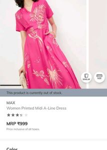 Printed Midi A-Line Dress