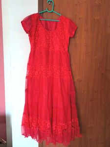 Red anarkali kurta