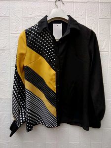 New with tag Pinterest Chic Two-Tone Polka Dot Blo