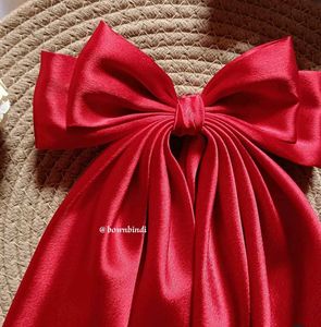 Red Satin Hair Bow