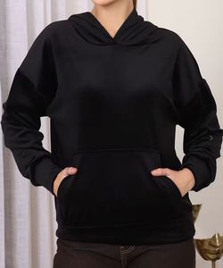 Black velvet Pullover Hoodie