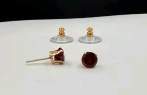 Red Gemstone Stud Earrings