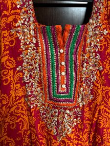 Ethnic Multicolour Embroidered Kurta