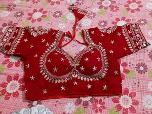 Red Embroidered Blouse