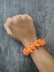 Vibrant Orange Beaded Bracelet