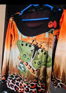 Butterfly Print Top new wdt tag