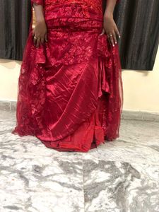 Red Embellished Ethnic Gown