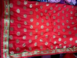 Tomato Red Pure shiffon Saree