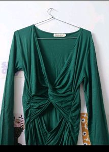 Green Knot In Front Dress