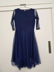 Navy Blue Netted Dress