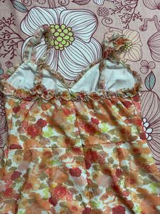 Orange Floral Dress