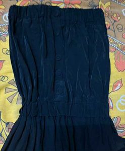 Black Strapless Chiffon Dress