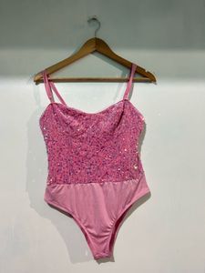 Pink Sequin Bodysuit
