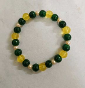 Green And Yellow Pearl Beads Bracelet
