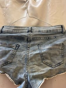 Embroidered Denim Shorts