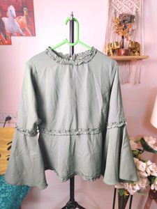Ruffled Bell Sleeve Blouse