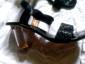 Crystal Black Heels 👠 Women