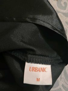 Black Satin Tie-Front Shirt