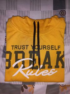 Yellow 'Trust Yourself' Graphic Hoodie