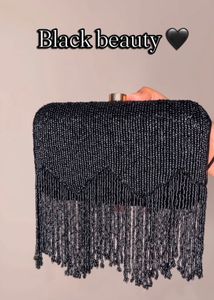 Handmade Embroidery Black Clutch