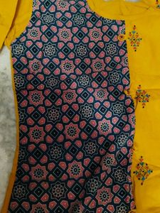 Yellow Printed Kurti