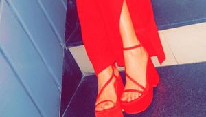 Zara Red Strappy Heels - Size 36