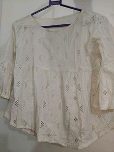 White Embroidered Top