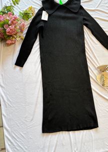 Black Knit Midi Dress
