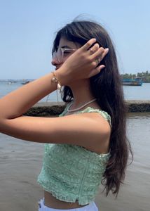 Ruffle Detail Crop Top