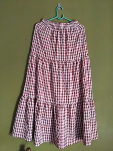 Red & White Gingham Skirt