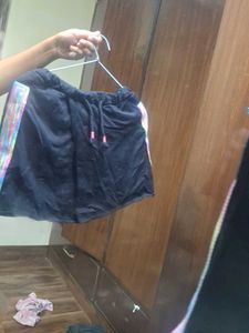Black Skort with Rainbow Stripe