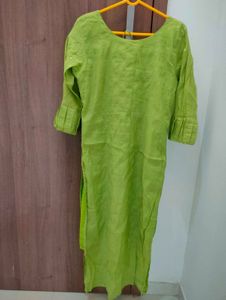 Green Printed Kurti with Tassels
