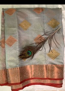 Blue Copper  Zari Saree