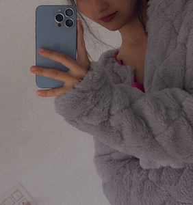 Brand New Without Tag Crop Grey Fur Jacket