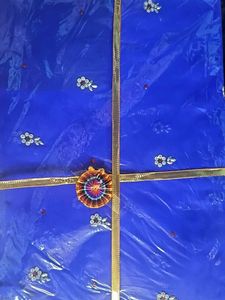 Royal Blue Embroidered Saree