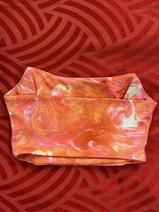 Orange Swirl Corset Top