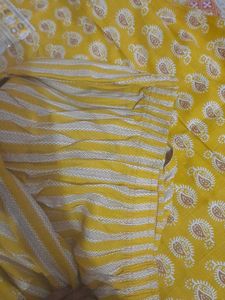 Yellow Printed Kurta Set